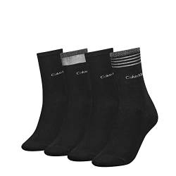 Calvin Klein Damen CLSSC Sock, Black, ONE Size (4er Pack) von Calvin Klein