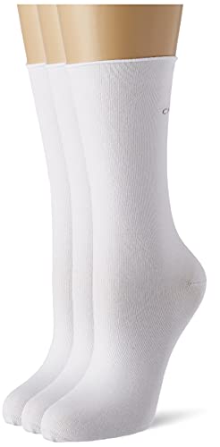 Calvin Klein Damen Classic sock Calvin Klein Roll Top Women's Crew Socks 3 Pack, Weiß, Einheitsgröße von Calvin Klein