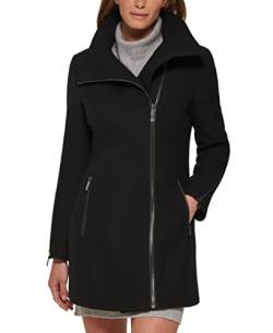 Calvin Klein Damen Cwa85121-blk-groß Mantel aus Wollmischgewebe, Schwarz, L von Calvin Klein