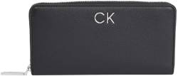 Calvin Klein Damen Geldbörse Zip Around Wallet aus Kunstleder, Schwarz (Ck Black), Einheitsgröße von Calvin Klein