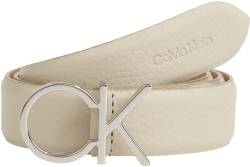 Calvin Klein Damen Gürtel Ck Logo Belt 3.0 Pebble aus Leder, Beige (Stoney Beige), 75 cm von Calvin Klein