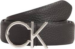 Calvin Klein Damen Gürtel Ck Logo Belt 3.0 Pebble aus Leder, Schwarz (Ck Black), 100 cm von Calvin Klein