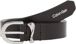 Calvin Klein Damen Gürtel Ck Must Organic Loop Belt 25mm Ledergürtel, Schwarz (Ck Black), 115 von Calvin Klein