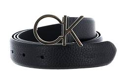 Calvin Klein Damen Gürtel Re-Lock Ck Logo Belt 3.0 cm Ledergürtel, Schwarz (Ck Black), 100 cm von Calvin Klein