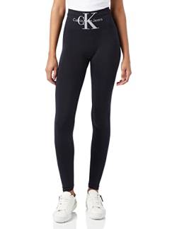 Calvin Klein Damen Legging Logo High Waist Legging, Schwarz, XL von Calvin Klein