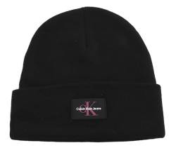 Calvin Klein Damen MONOLOGO Rubber Beanie K60K611834 Hüte, Schwarz (Black), OS von Calvin Klein