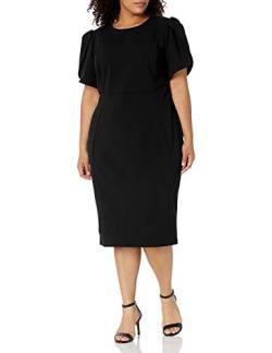 Calvin Klein Damen Plus Size Tulip Sleeved Seamed Sheath Kleid, Schwarz 2, 52 Größen von Calvin Klein