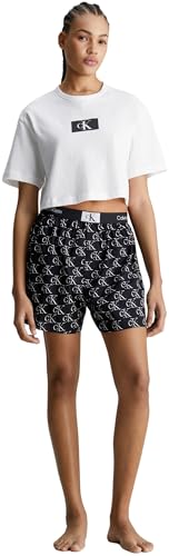 Calvin Klein Damen Pyjama-Set Kurz, Schwarz (Litho Ck Print+Black), XL von Calvin Klein