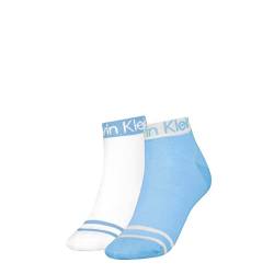Calvin Klein Damen Quarter Socken, Blau, Einheitsgröße (2er Pack) von Calvin Klein