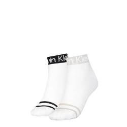 Calvin Klein Damen Quarter Socken, Weiß, Einheitsgröße (2er Pack) von Calvin Klein