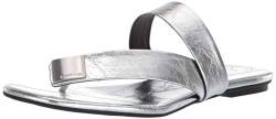 Calvin Klein Damen SAURIN Flache Sandale, Silber/Metallic, 36 EU von Calvin Klein