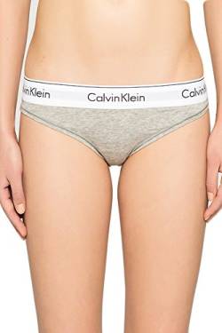 Calvin Klein Damen Slip Bikini Form Baumwolle mit Stretch, Grau (Grey Heather), M von Calvin Klein