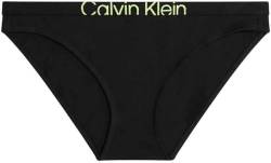 Calvin Klein Damen Slip Bikini Form Baumwolle mit Stretch, Schwarz (Black/Sunny Lime), S von Calvin Klein