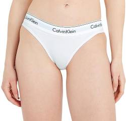 Calvin Klein Damen Slip Bikini Form Baumwolle mit Stretch, Weiß (White), M von Calvin Klein