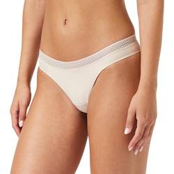 Calvin Klein Damen String Tanga, Beige (Beechwood), S von Calvin Klein