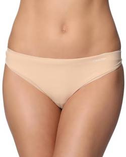 Calvin Klein Damen String Tanga, Beige (Light Caramel), L von Calvin Klein