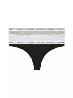 Calvin Klein Damen Strings Modern Logo Tangas, Mehrfarbig (Black/White/Grey Heather), XL von Calvin Klein