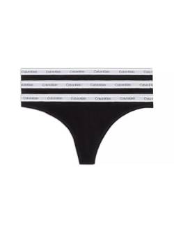 Calvin Klein Damen Strings Modern Logo Tangas, Schwarz (Black/Black/Black), L von Calvin Klein