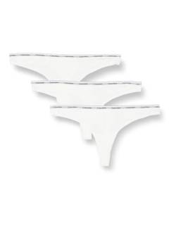 Calvin Klein Damen Strings Modern Logo Tangas, Weiß (White/White/White), L von Calvin Klein