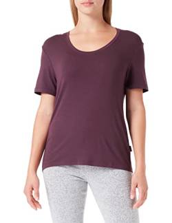 Calvin Klein Damen T-Shirt Kurzarm Rundhalsausschnitt, Violett (Power Plum), L von Calvin Klein