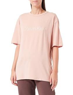 Calvin Klein Damen T-Shirt Kurzarm S/S Crew Neck Stretch, Rosa (Stone Grey), L von Calvin Klein