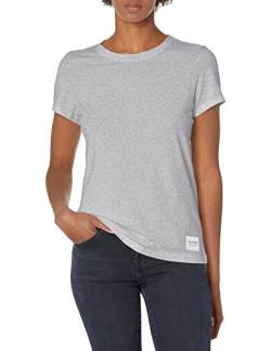 Calvin Klein Damen T-Shirt mit Logopatch und Rundhalsausschnitt Hemd, Deep Pearl Grey, X-Groß von Calvin Klein