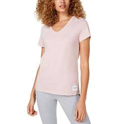 Calvin Klein Damen T-Shirt mit Logopatch und V-Ausschnitt Hemd, Geheimnis, Mittel von Calvin Klein