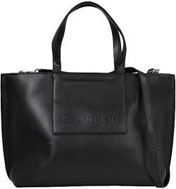 Calvin Klein Damen Tote Bag Tasche Shopper Large Mittelgroß, Schwarz (Ck Black), Onesize von Calvin Klein