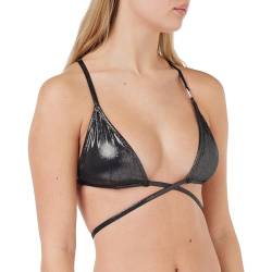 Calvin Klein Damen Triangel Bikini Oberteil Triangle-Rp mit Schnürung, Schwarz (Pvh Black), L von Calvin Klein