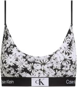 Calvin Klein Damen Unlined 000QF7216E Bralette, Schwarz (Halo Floral Print+Black), M von Calvin Klein