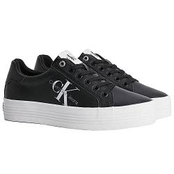 Calvin Klein Damen Vulcanized Sneaker Vulc Flatform Laceup Low Lth Plateau, Schwarz (Black), 36 von Calvin Klein