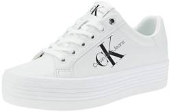 Calvin Klein Damen Vulcanized Sneaker Vulc Flatform Laceup Low Lth Plateau, Weiß (Bright White), 36 EU von Calvin Klein