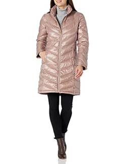 Calvin Klein Damen Womens Plus-Size Quilted Packable Down Coat Jacket Baumwolle, leicht, Jacke, Shine Rosewood, 1X von Calvin Klein