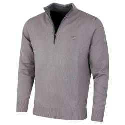 Calvin Klein Golf Herren Baumwollpullover - Wolkengrau - XXXL von Calvin Klein