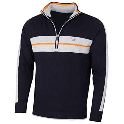 Calvin Klein Golf Herren CK Vertex Half Zip Neck Sweater – Marineblau – XL von Calvin Klein