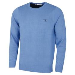 Calvin Klein Golf Herren Rundhals-Tour Sweater - Blau Marl - XL von Calvin Klein