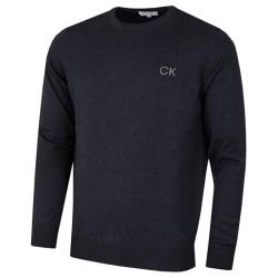 Calvin Klein Golf Herren Rundhals-Tour Sweater - Denim Marl - M von Calvin Klein