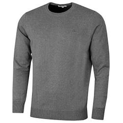 Calvin Klein Golf Herren Rundhals-Tour Sweater - Grau Marl - XXXL von Calvin Klein