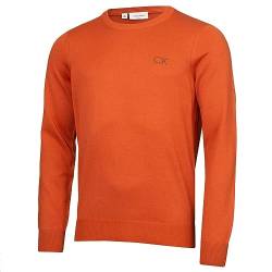 Calvin Klein Golf Herren Rundhals-Tour Sweater - Orange - L von Calvin Klein