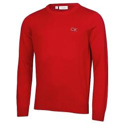 Calvin Klein Golf Herren Rundhals-Tour Sweater - Rot - S von Calvin Klein