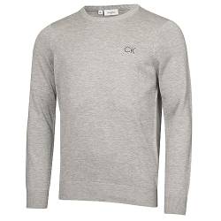 Calvin Klein Golf Herren Rundhals-Tour Sweater - Silber - S von Calvin Klein