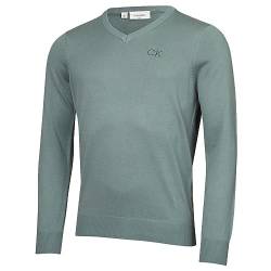 Calvin Klein Golf Herren V-Ausschnitt-Tour Sweater - Salbei - L von Calvin Klein