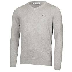 Calvin Klein Golf Herren V-Ausschnitt-Tour Sweater - Silber - XXL von Calvin Klein