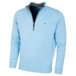 Calvin Klein Herren 1/2 Zip CK Golfpullover – Babyblau – M von Calvin Klein