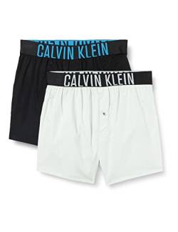 Calvin Klein Herren 2er Pack Boxershorts Baumwolle, Mehrfarbig (B-Tropic Lime/Ponderosa Pine), S von Calvin Klein