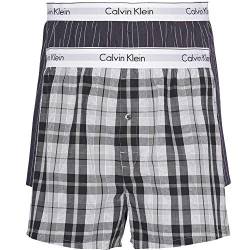 Calvin Klein Herren 2er Pack Boxershorts Unterhosen , Mehrfarbig (Ryan Stripe D Well/Hickory Plaid B), XL von Calvin Klein