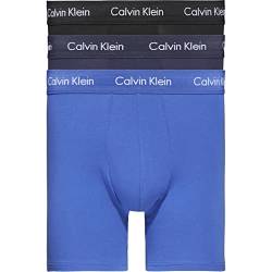 Calvin Klein Herren 3er Pack Boxer Briefs Baumwolle mit Stretch, Mehrfarbig (Black/Blueshadow/Cobaltwater Dtm Wb), S von Calvin Klein