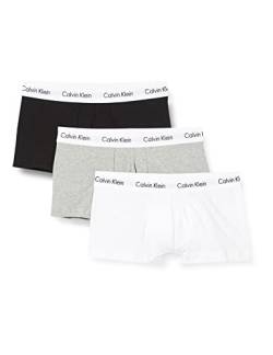 Calvin Klein Herren 3er-Pack Boxershorts Low Rise Trunk 3Pk mit Stretch, Black/White/Grey Heather, L von Calvin Klein