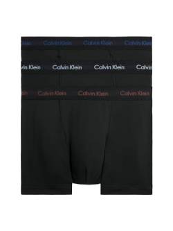 Calvin Klein Herren 3er Pack Boxershorts Trunks Baumwolle mit Stretch, Schwarz (B- Marron, Skyway, True Navy Logos), S von Calvin Klein