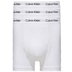 Calvin Klein Herren 3er Pack Boxershorts Trunks Baumwolle mit Stretch, Weiß (White), M von Calvin Klein